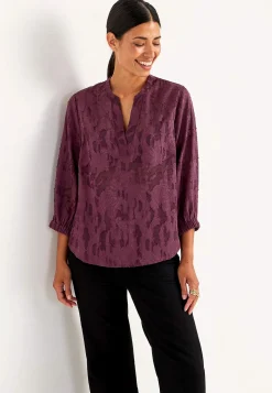 Jacquardvævet, næsten gennemsigtig bluse | Cellbes