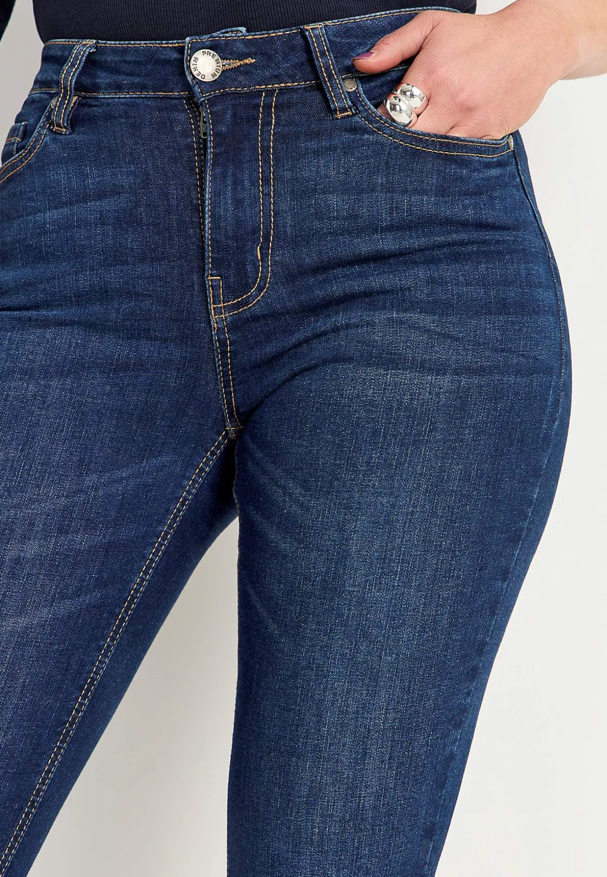 Jeans i denim med superstræk Ella