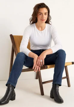 Jeans med elastik i siderne Elsa