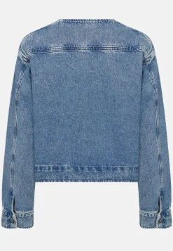 Jeansjakke med afrundet halsudskæring