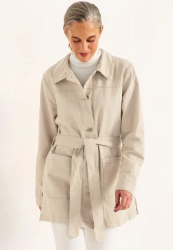 Jeansjakke med bindebånd