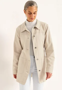 Jeansjakke med bindebånd