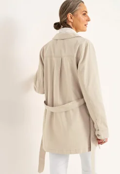 Jeansjakke med bindebånd