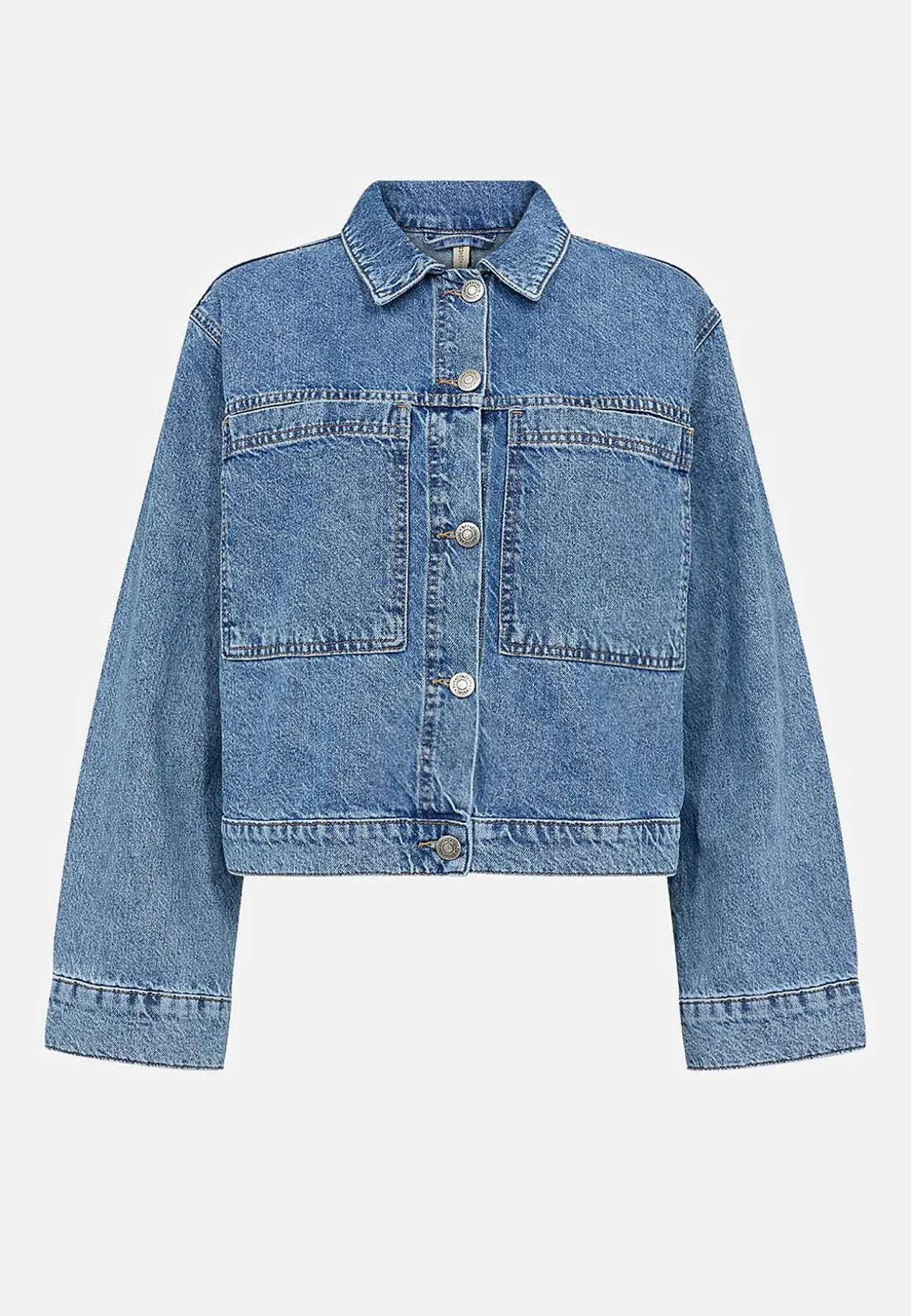 Jeansjakke med store forlommer