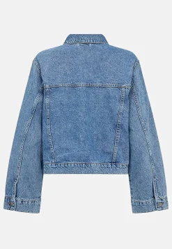 Jeansjakke med store forlommer