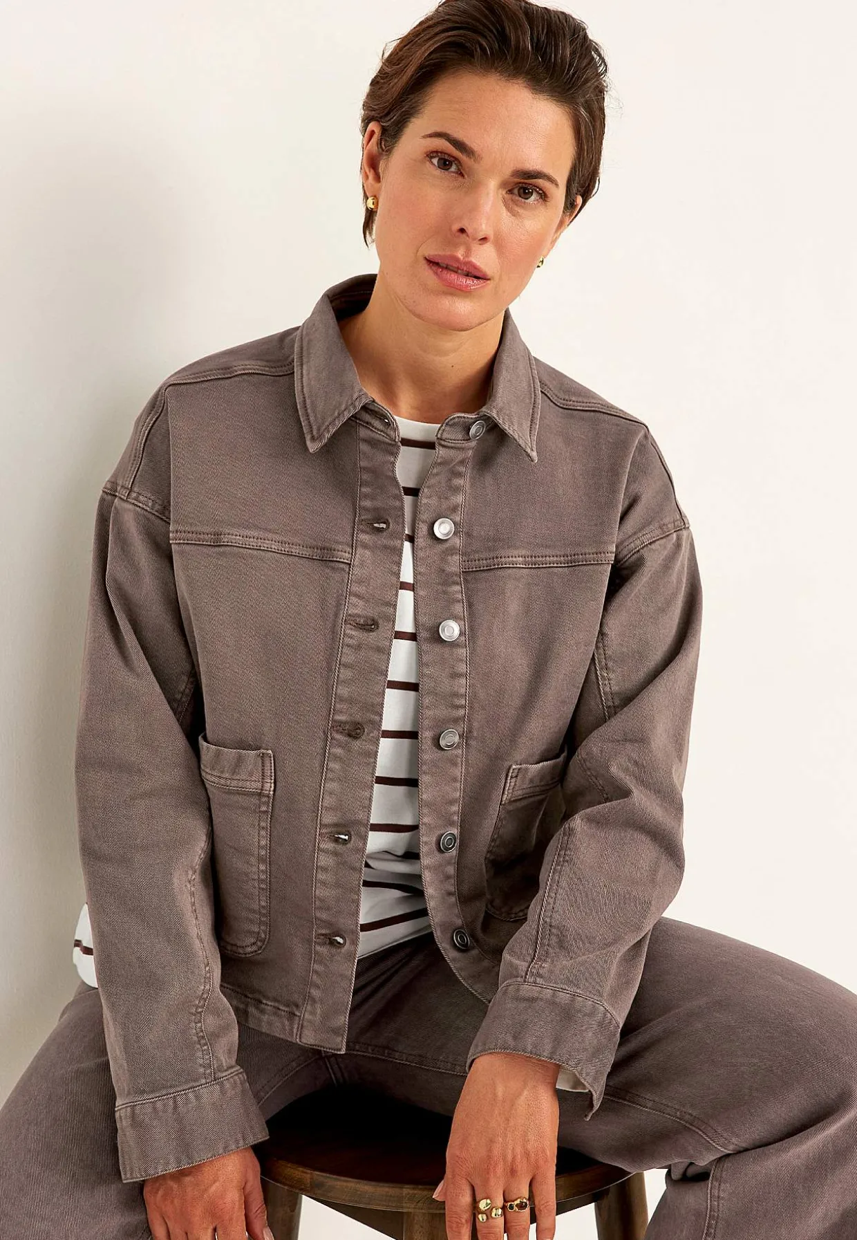 Jeansjakke med stræk