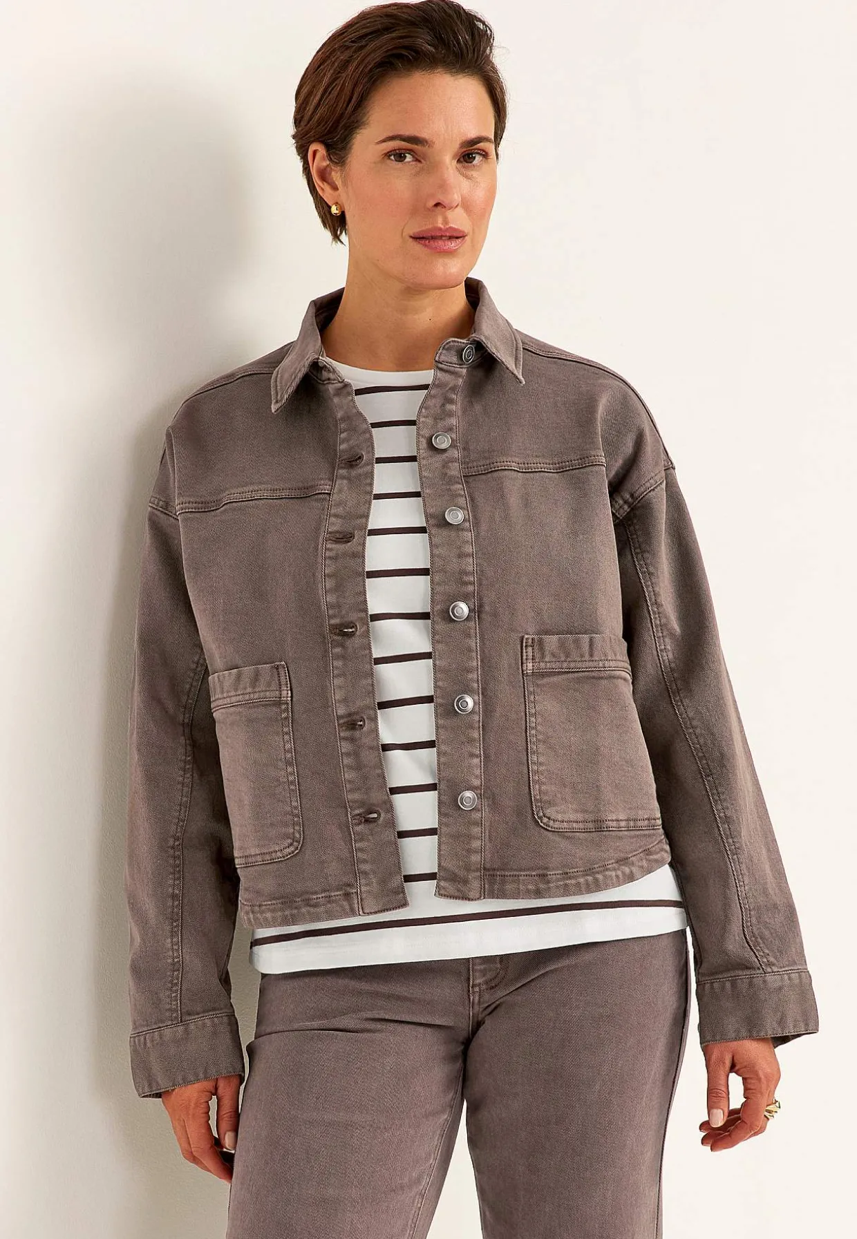 Jeansjakke med stræk