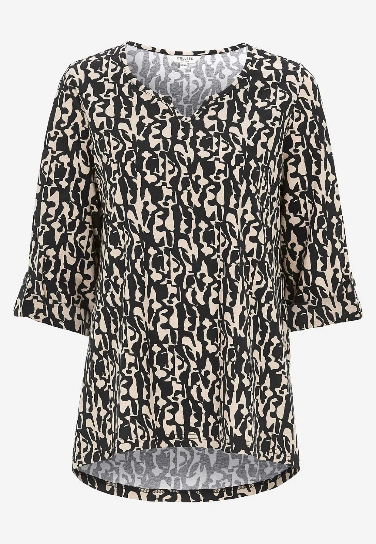 Jerseytop med 3/4 lange ærmer