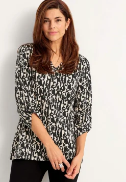 Jerseytop med 3/4 lange ærmer