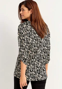 Jerseytop med 3/4 lange ærmer