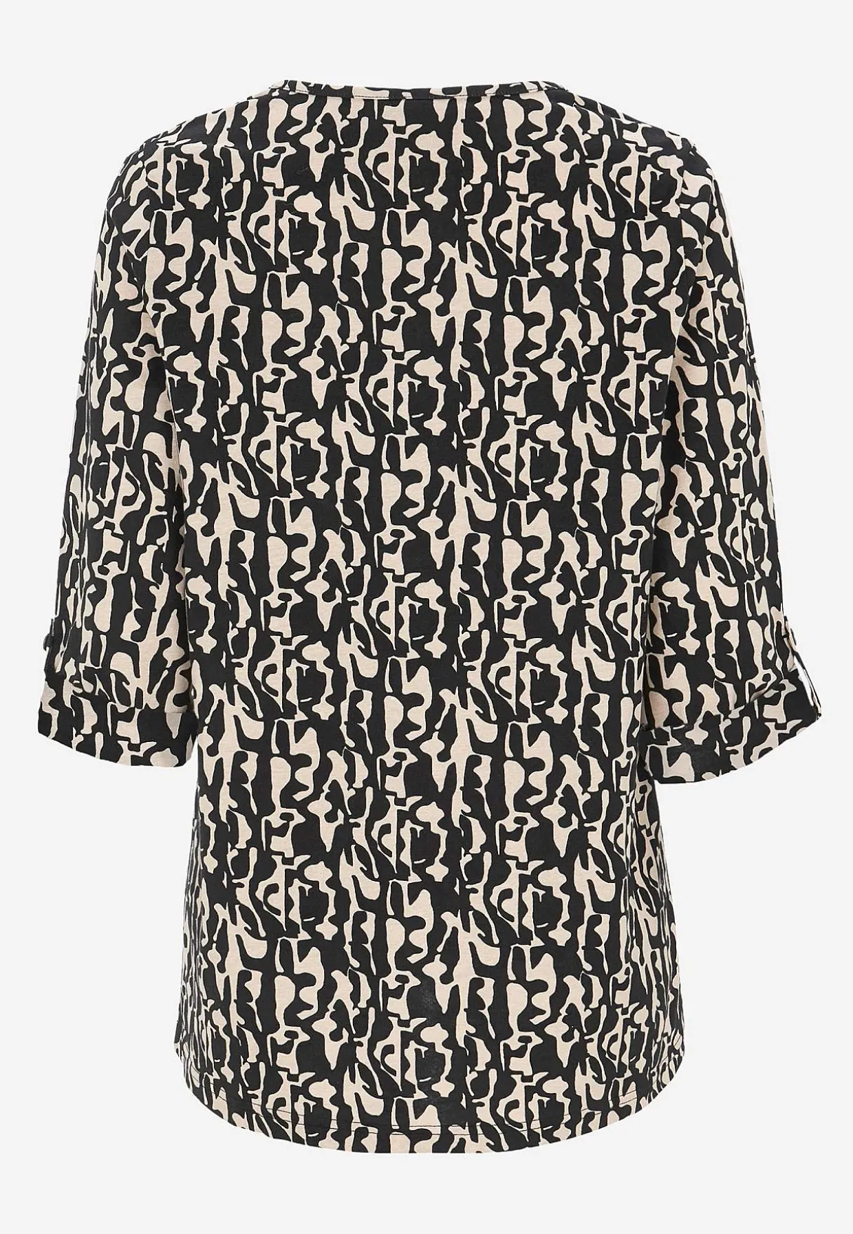 Jerseytop med 3/4 lange ærmer