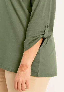 Jerseytop med 3/4 lange ærmer