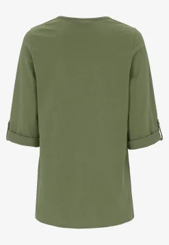 Jerseytop med 3/4 lange ærmer