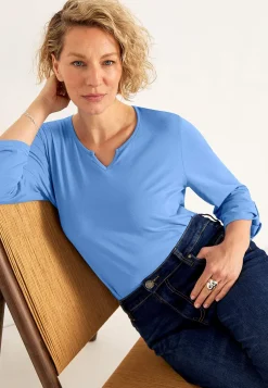 Jerseytop med 3/4 lange ærmer