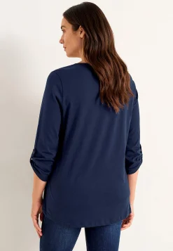 Jerseytop med 3/4 lange ærmer