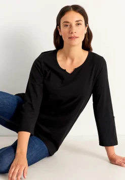 Jerseytop med 3/4 lange ærmer