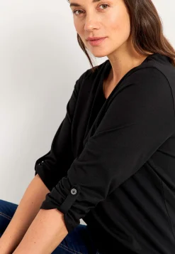 Jerseytop med 3/4 lange ærmer