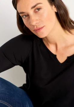 Jerseytop med 3/4 lange ærmer