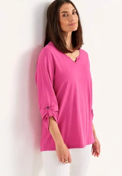 Jerseytop med 3/4 lange ærmer