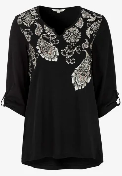 Jerseytop med 3/4 lange ærmer