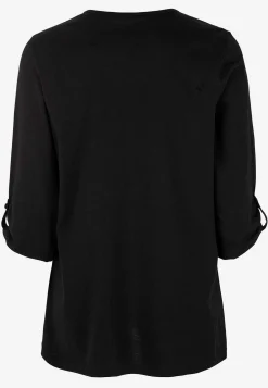 Jerseytop med 3/4 lange ærmer