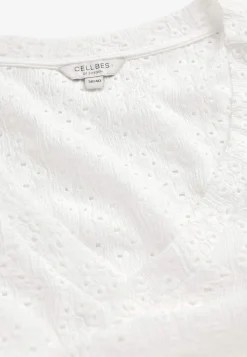 Jerseytop med hulbroderi