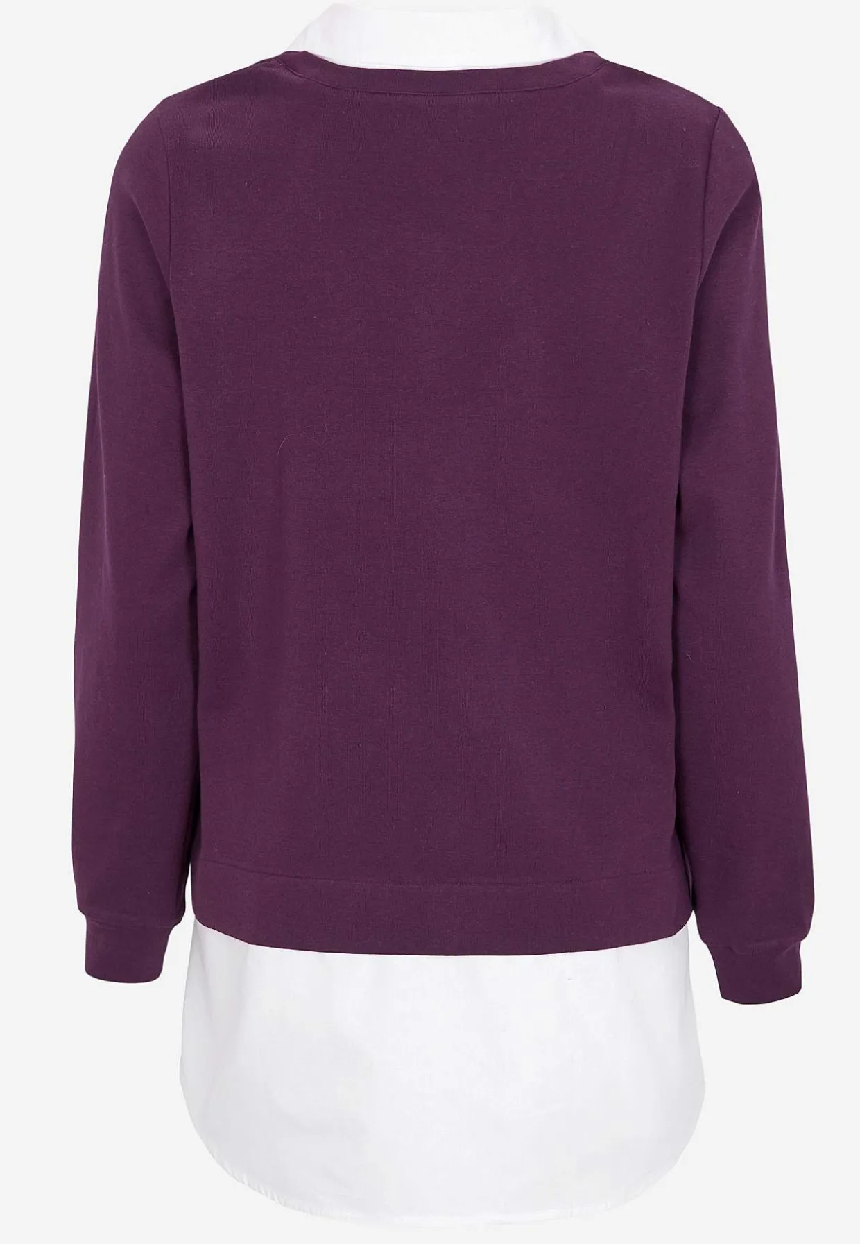 Jerseytop med syet skjorte krave