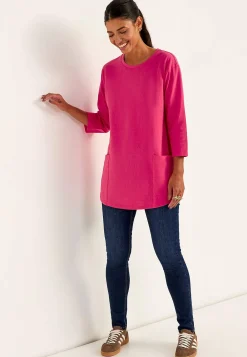 Jerseytunika i økologisk bomuld med lommer