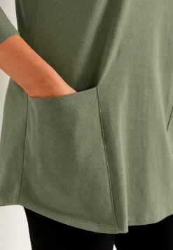 Jerseytunika i økologisk bomuld med lommer