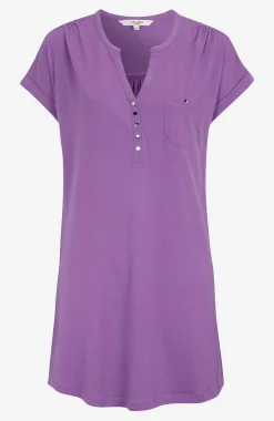 Jerseytunika i modalmiks med metalknapper