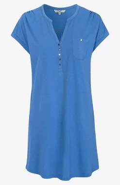 Jerseytunika i modalmiks med metalknapper