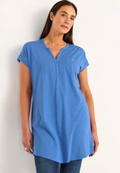Jerseytunika i modalmiks med metalknapper