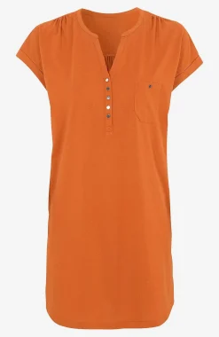 Jerseytunika i modalmiks med metalknapper