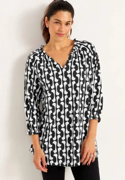 Jerseytunika med 3/4 lange ærmer