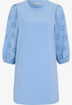 Jerseytunika med broderede ærmer