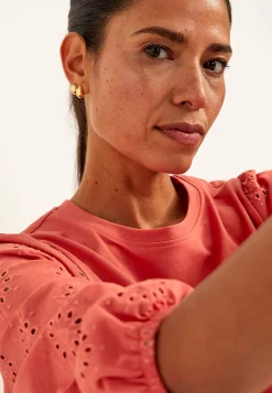 Jerseytunika med broderede ærmer