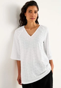 Jerseytunika med hulbroderi