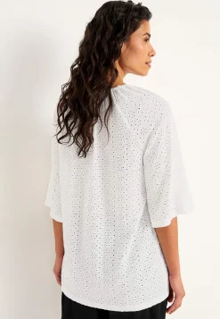 Jerseytunika med hulbroderi