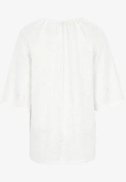 Jerseytunika med hulbroderi