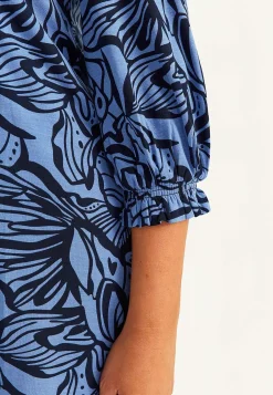 Jerseytunika med smockdetalje