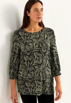 Jerseytunika med smockdetalje