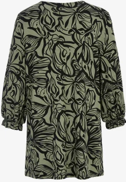 Jerseytunika med smockdetalje