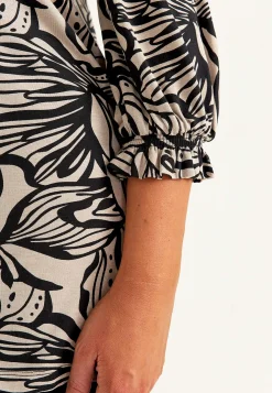 Jerseytunika med smockdetalje