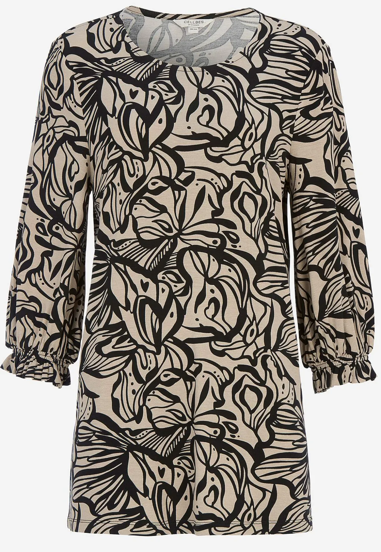 Jerseytunika med smockdetalje