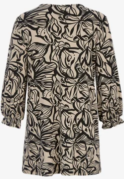 Jerseytunika med smockdetalje