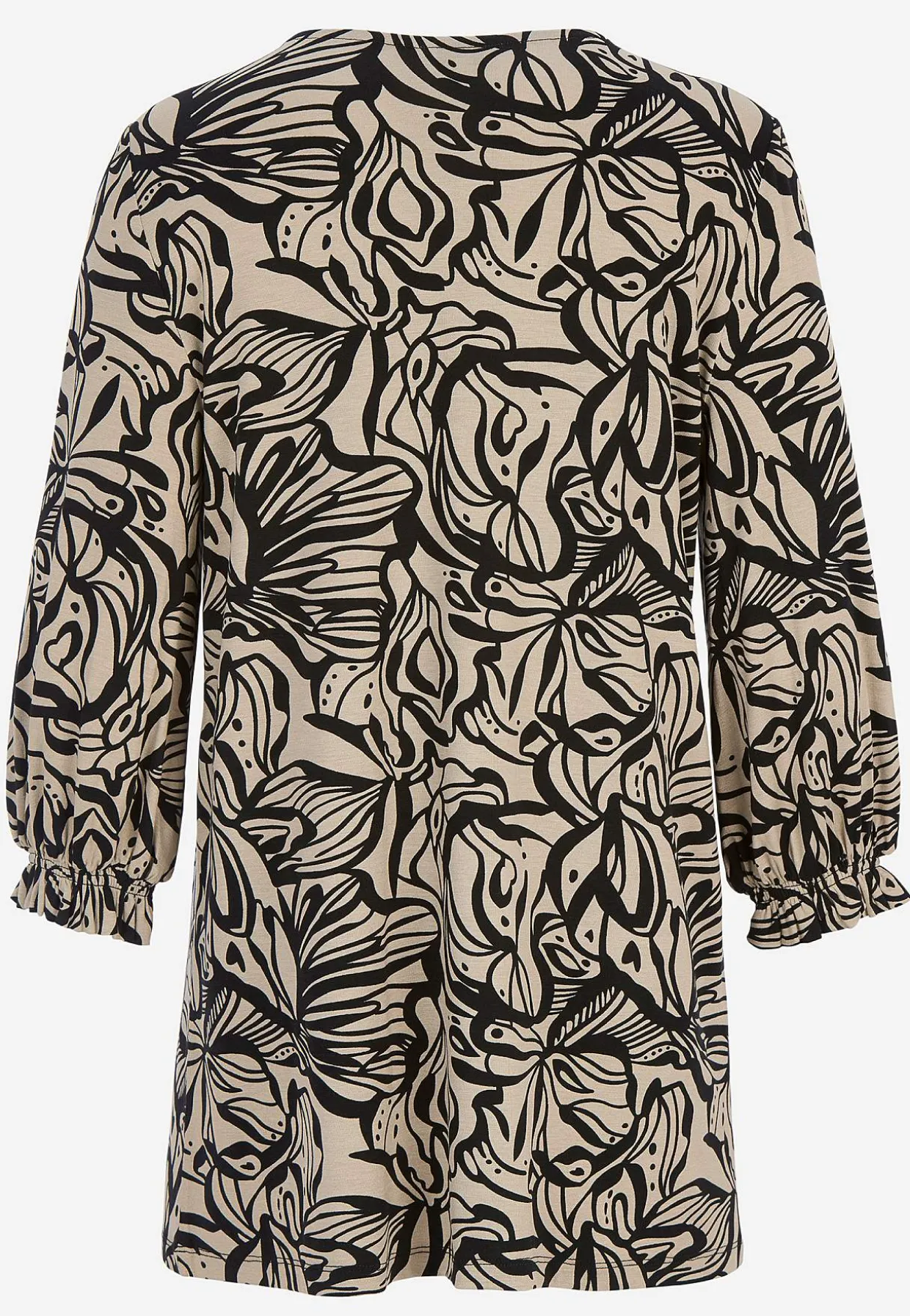 Jerseytunika med smockdetalje