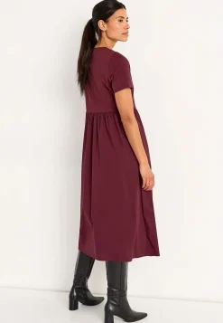 Kjole i poplin og jersey