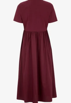 Kjole i poplin og jersey