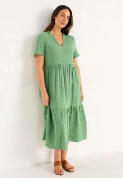 Kjole i rynket bomuld | Cellbes