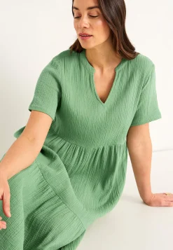 Kjole i rynket bomuld | Cellbes